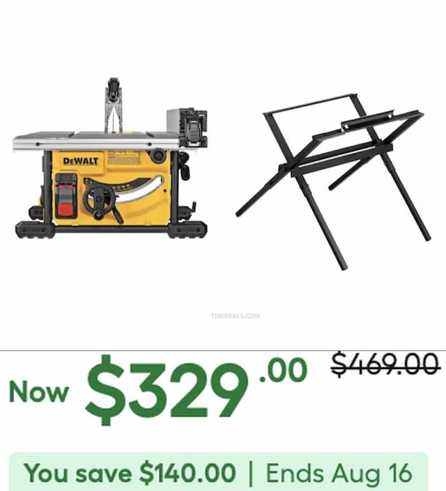 $469 DEWALT 8.25-IN PORTABLE TABLE SAW DROPPED TO $329 at LOWES $469.00 is now $329.00 - 30% OFF· LOWES.COM