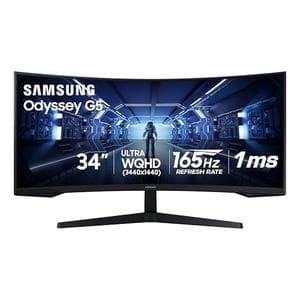 Samsung 34' Odyssey G5 Ultra-Wide Gaming Monitor with 1000R Curved Screen, 165Hz, 1ms, FreeSync Premium, Large Display, Eye Comfort, Multiple Ports, WQHD, LC34G55TWWNXZA, Black at AMAZON $399.99 is now $269.99 - 33% OFF - $269.99 (Was $399.99)