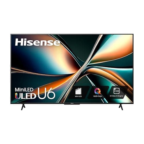 Hisense U6 Series 55U6N 55 Inches ULED 4K Smart TV | Mini-LED | QLED | 600 Nits | Motion Rate 240 | Dolby Vision HDR 10+ | Dolby Atmos | Full Array Local Dimming | Voice Control | Google TV - $347.99 (Was $547.99)